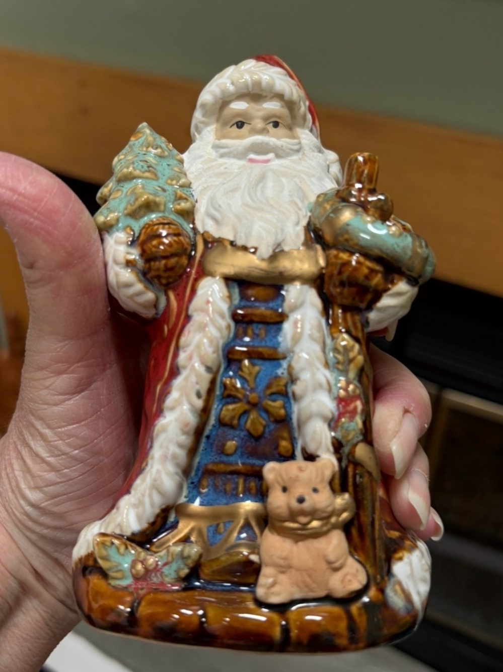 Set of 5 Decorative Red and White Santa Figurines - Holiday Home Décor